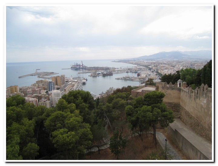 Malaga - View from Castillo de Gibralfaro to Malaga
