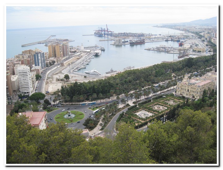 Malaga - View from Castillo de Gibralfaro to Malaga