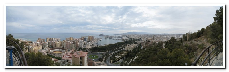 Malaga - View from Castillo de Gibralfaro to Malaga