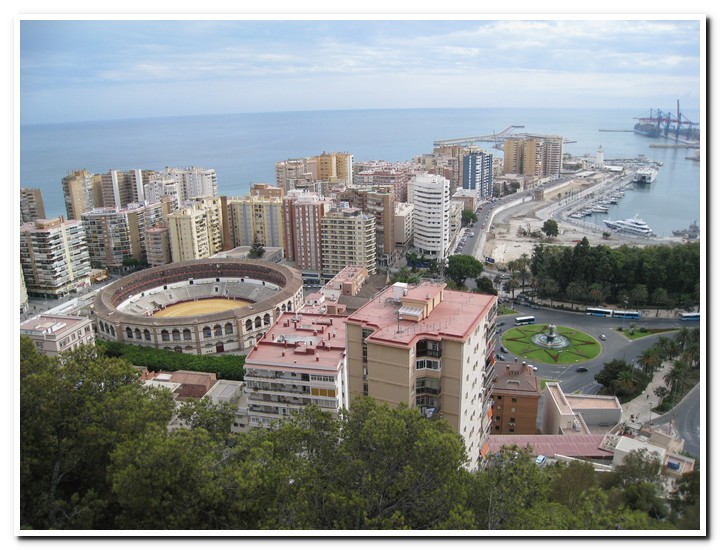 Malaga - View from Castillo de Gibralfaro to Malaga